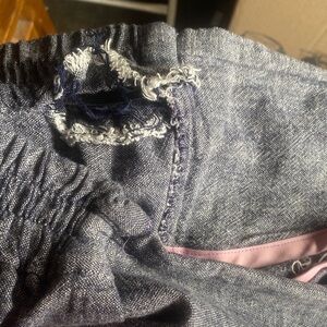 Blue and White Textured Skirt